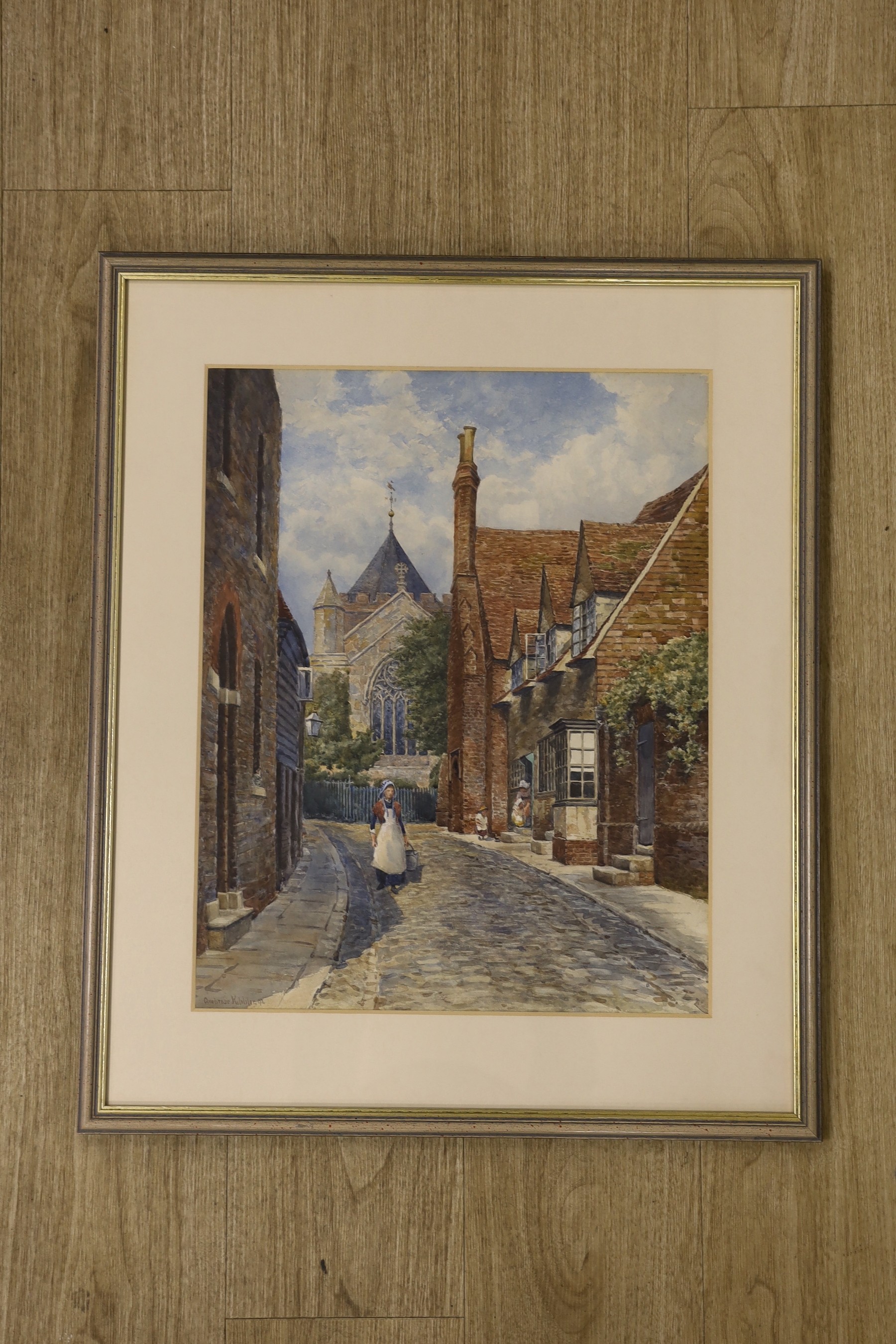 Ambrose Kibbler, watercolour, View of Rye, signed and dated '92, 49 x 39cm